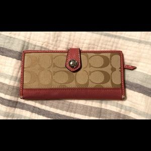 Coach Tan and Pink Wallet